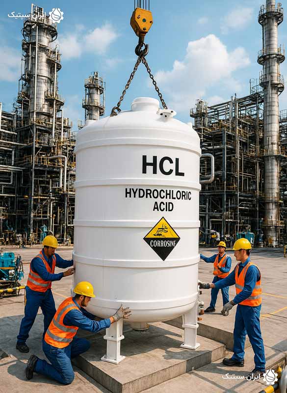 نصب مخزن اسید کلریدریک